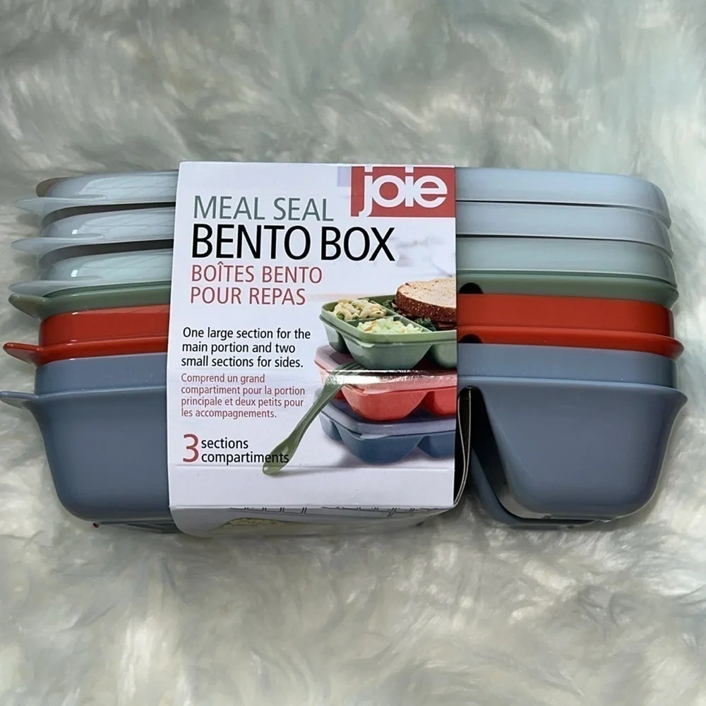 🆕 3 Meal Seal Bento Boxes with Lids and Sporks BPA Free